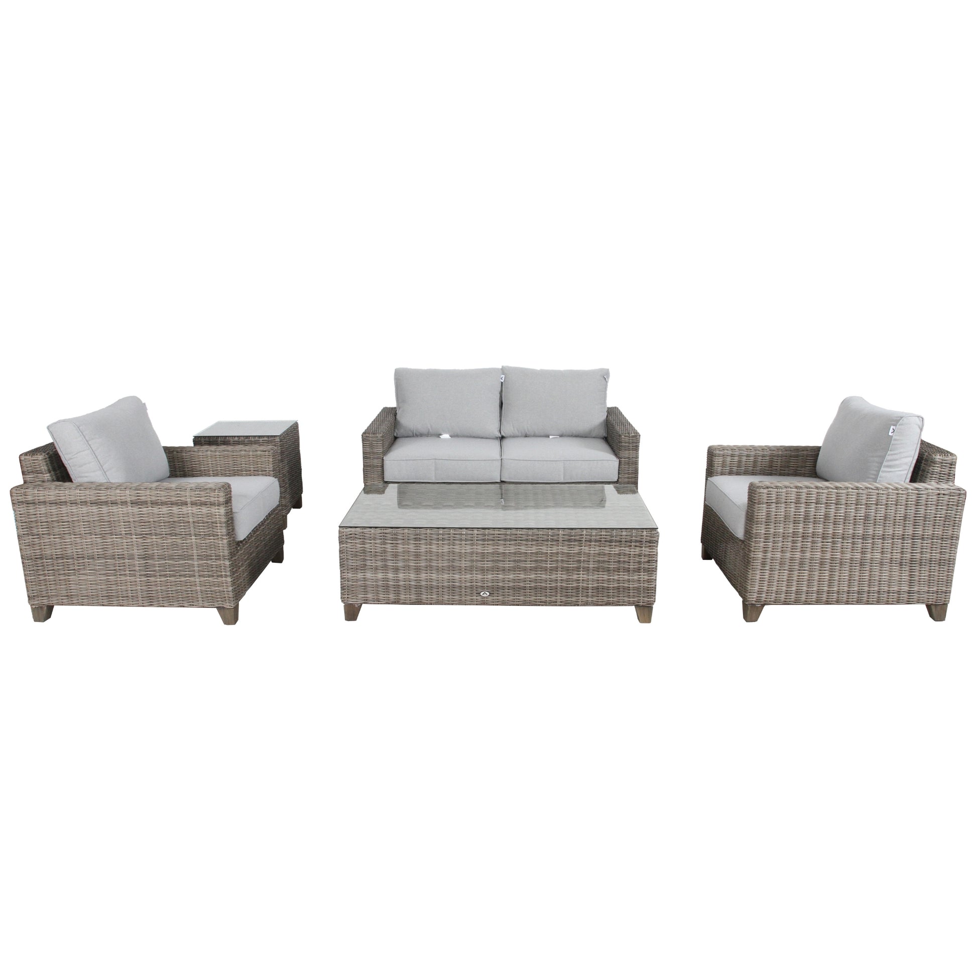 Sophy 2+1+1 Seater Wicker Rattan Outdoor Sofa Set Coffee Side Table Chair Lounge - Cosy Abode