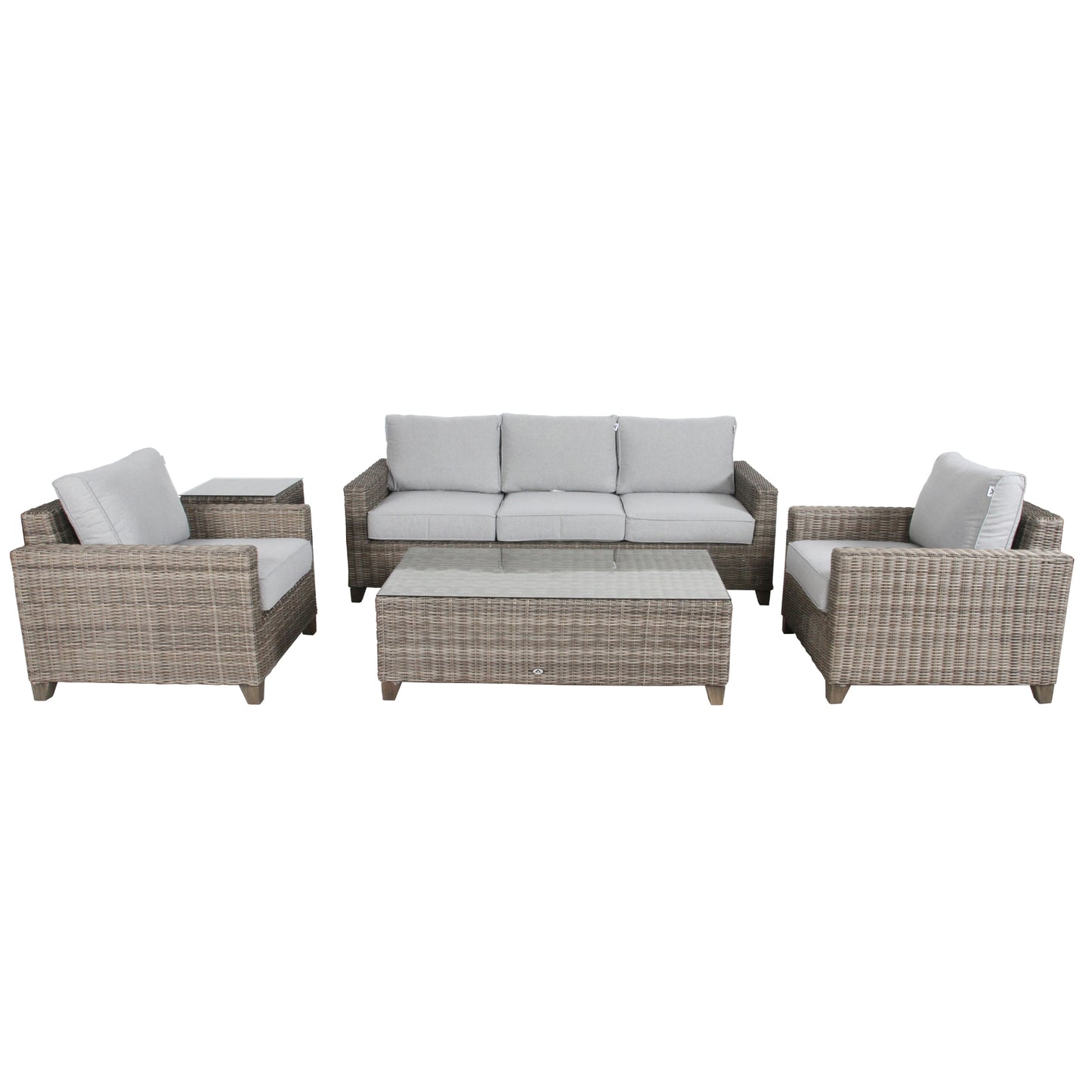 Sophy 3+1+1 Seater Wicker Rattan Outdoor Sofa Set Coffee Side Table Chair Lounge - Cosy Abode