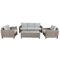 Sophy 3+1+1 Seater Wicker Rattan Outdoor Sofa Set Coffee Side Table Chair Lounge - Cosy Abode