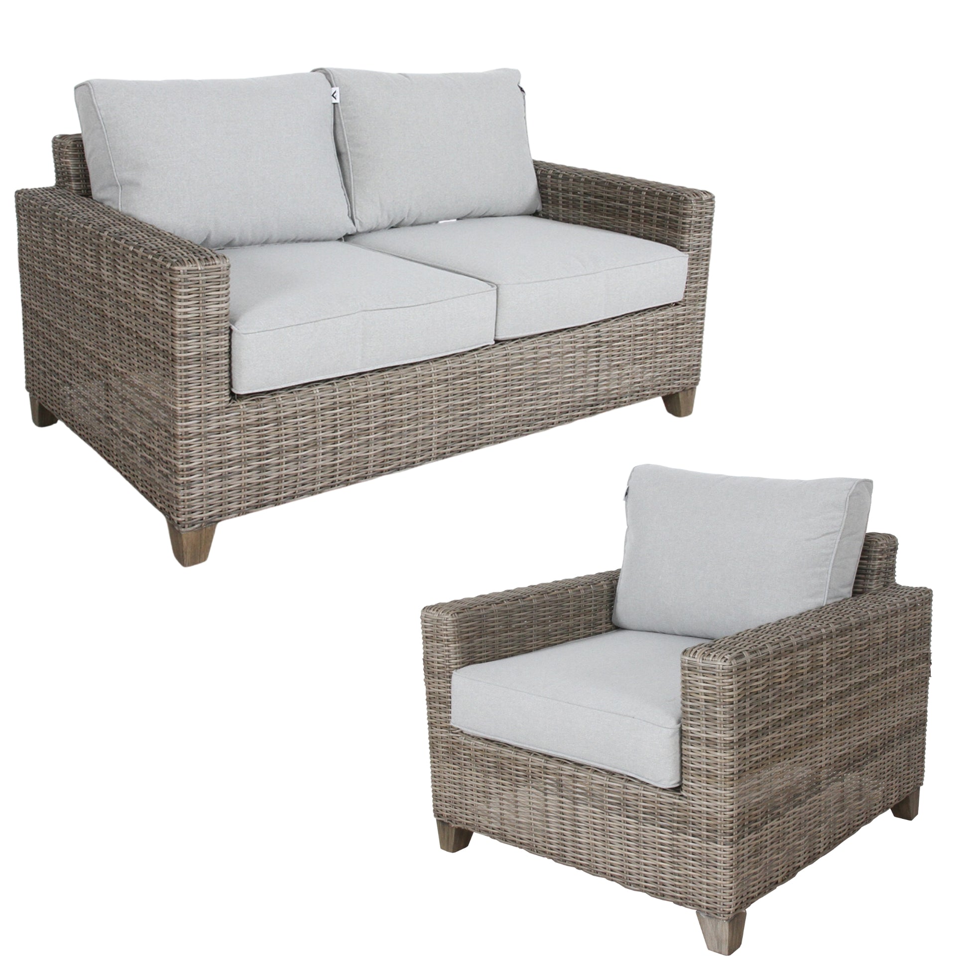 Sophy 2+1 Seater Wicker Rattan Outdoor Sofa Chair Lounge Set - Cosy Abode