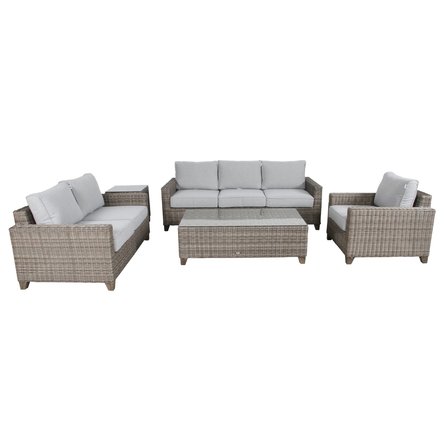 Sophy 3+2+1 Seater Wicker Rattan Outdoor Sofa Set Coffee Side Table Chair Lounge - Cosy Abode