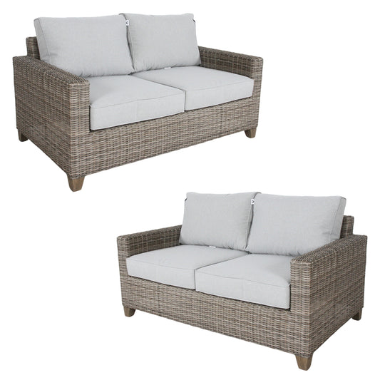 Sophy 2+2 Seater Wicker Rattan Outdoor Sofa Chair Lounge Set - Cosy Abode