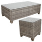 Sophy 131cm Wicker Rattan Outdoor Coffee Table 50cm Side Table Set - Cosy Abode
