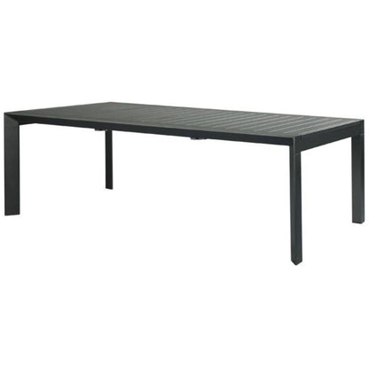 Iberia 230-345cm Aluminium Outdoor Extendable Dining Table Charcoal - Cosy Abode