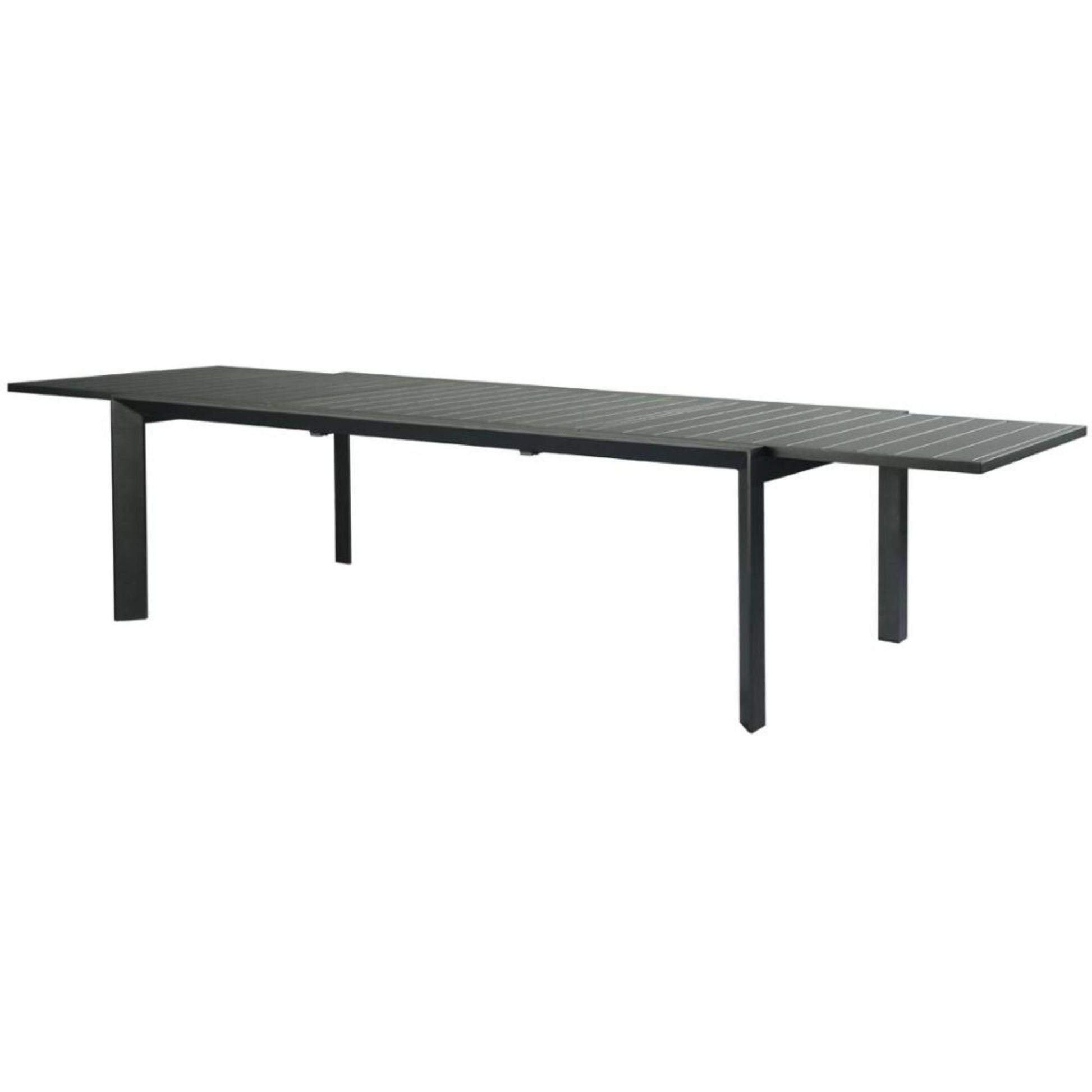 Iberia 230-345cm Aluminium Outdoor Extendable Dining Table Charcoal - Cosy Abode