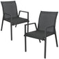 Iberia 2pc Set Aluminium Outdoor Dining Table Chair Charcoal - Cosy Abode