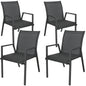 Iberia 4pc Set Aluminium Outdoor Dining Table Chair Charcoal - Cosy Abode