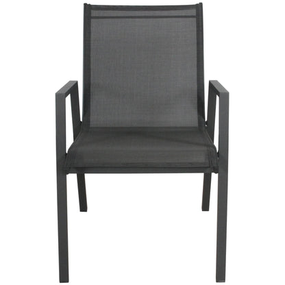 Iberia 4pc Set Aluminium Outdoor Dining Table Chair Charcoal - Cosy Abode