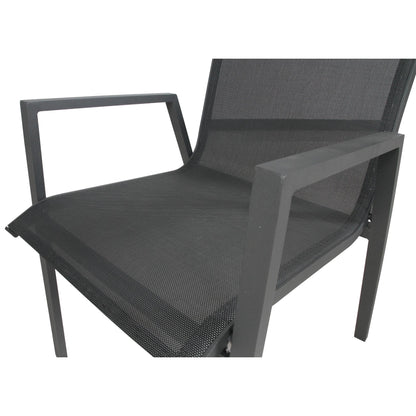 Iberia 4pc Set Aluminium Outdoor Dining Table Chair Charcoal - Cosy Abode