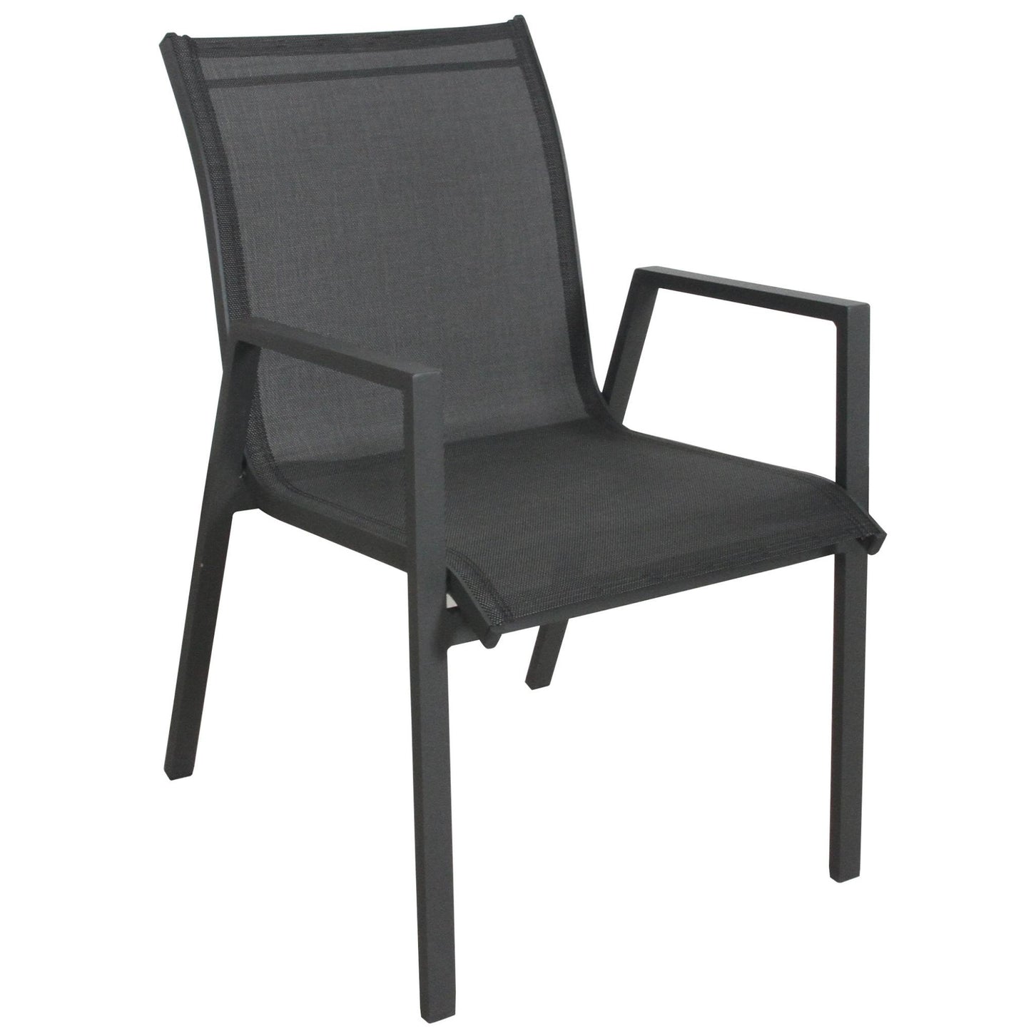 Iberia 6pc Set Aluminium Outdoor Dining Table Chair Charcoal - Cosy Abode