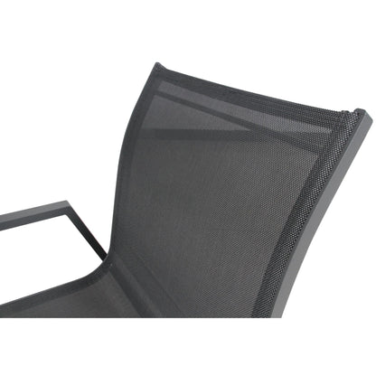 Iberia 6pc Set Aluminium Outdoor Dining Table Chair Charcoal - Cosy Abode