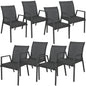 Iberia 8pc Set Aluminium Outdoor Dining Table Chair Charcoal - Cosy Abode