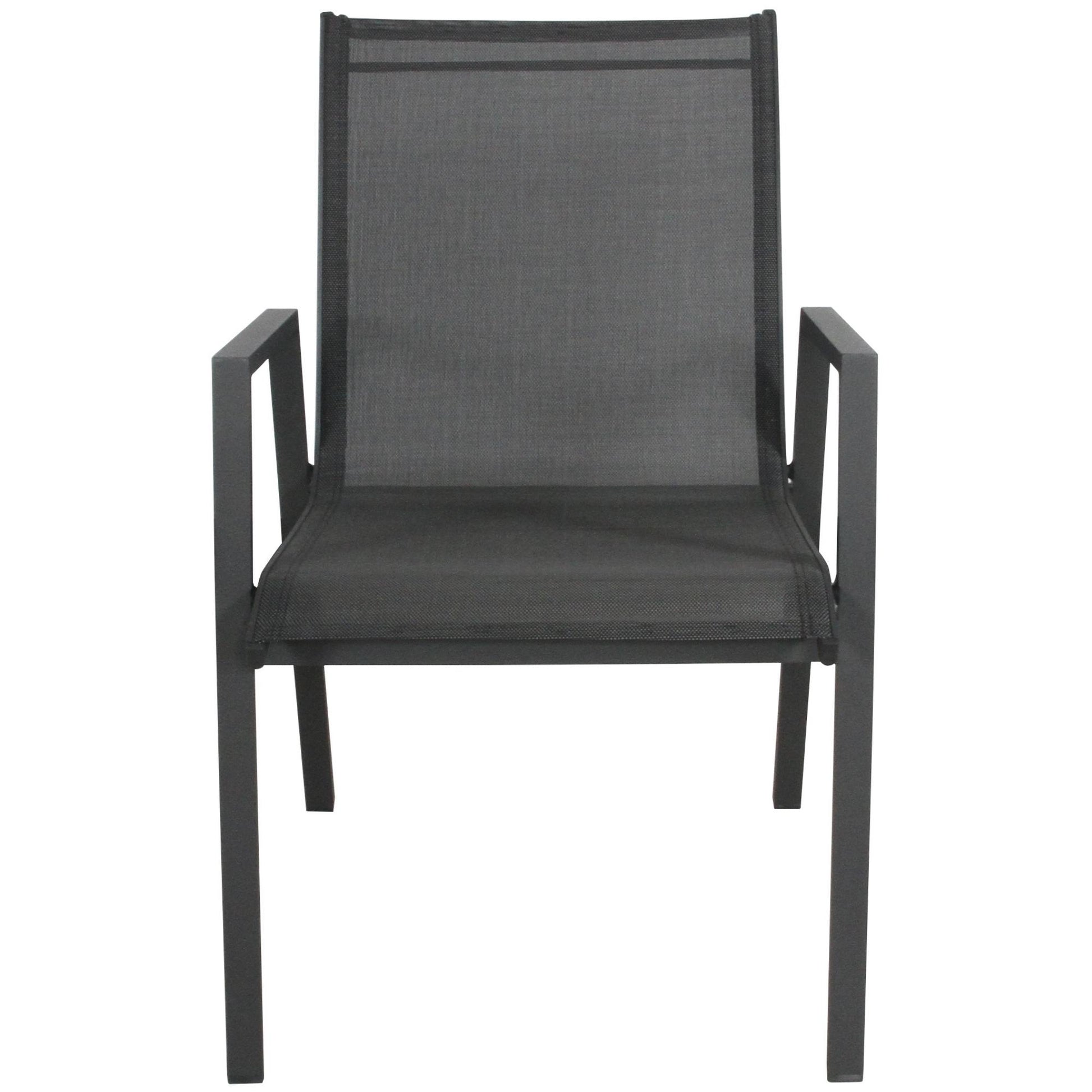 Iberia 8pc Set Aluminium Outdoor Dining Table Chair Charcoal - Cosy Abode