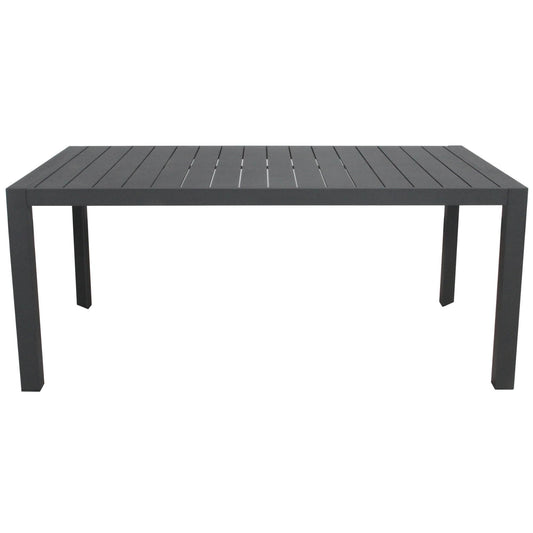 Iberia 178cm Aluminium Outdoor Dining Table Charcoal - Cosy Abode