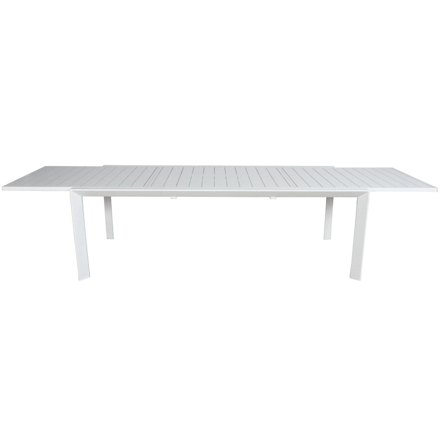 Iberia 230-345cm Aluminium Outdoor Extendable Dining Table White - Cosy Abode