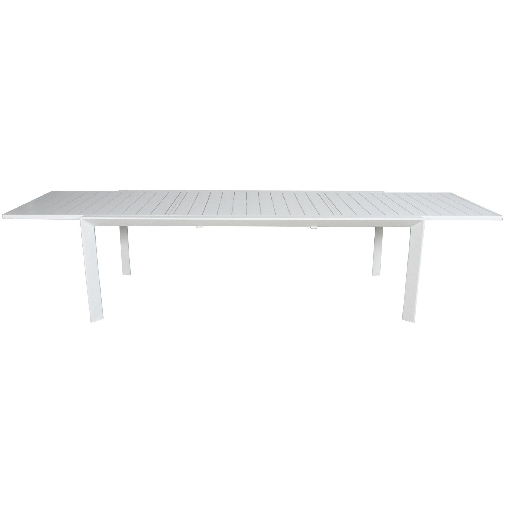 Iberia 230-345cm Aluminium Outdoor Extendable Dining Table White - Cosy Abode