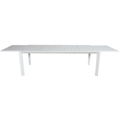 Iberia 230-345cm Aluminium Outdoor Extendable Dining Table White - Cosy Abode