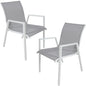 Iberia 2pc Set Aluminium Outdoor Dining Table Chair White - Cosy Abode
