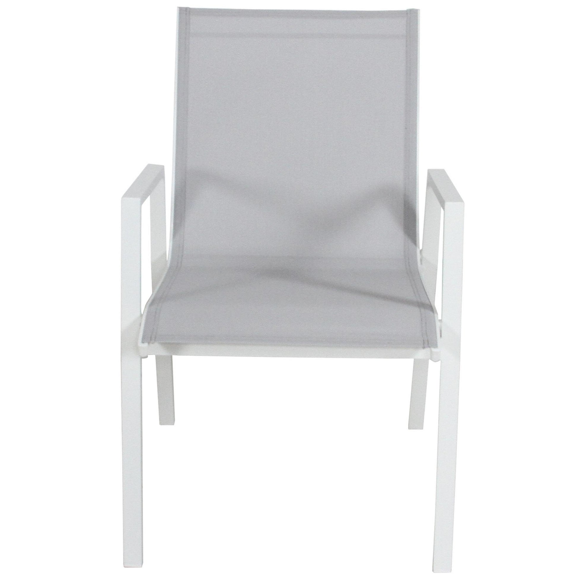 Iberia 2pc Set Aluminium Outdoor Dining Table Chair White - Cosy Abode
