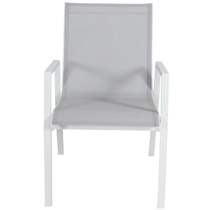 Iberia 2pc Set Aluminium Outdoor Dining Table Chair White - Cosy Abode