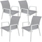 Iberia 4pc Set Aluminium Outdoor Dining Table Chair White - Cosy Abode