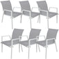 Iberia 6pc Set Aluminium Outdoor Dining Table Chair White - Cosy Abode
