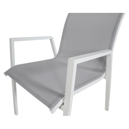 Iberia 6pc Set Aluminium Outdoor Dining Table Chair White - Cosy Abode