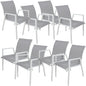 Iberia 8pc Set Aluminium Outdoor Dining Table Chair White - Cosy Abode