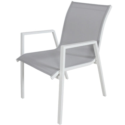 Iberia 8pc Set Aluminium Outdoor Dining Table Chair White - Cosy Abode