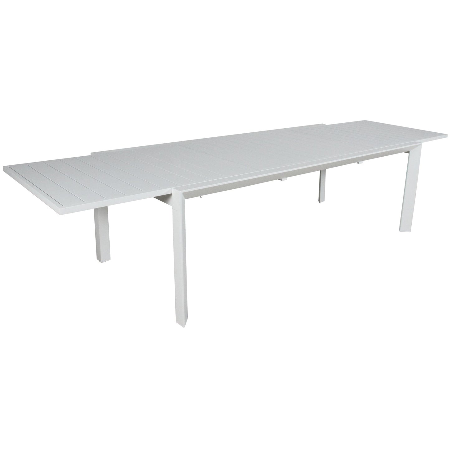 Iberia 13pc 230-345cm Aluminium Outdoor Extendable Dining Table Chair White - Cosy Abode