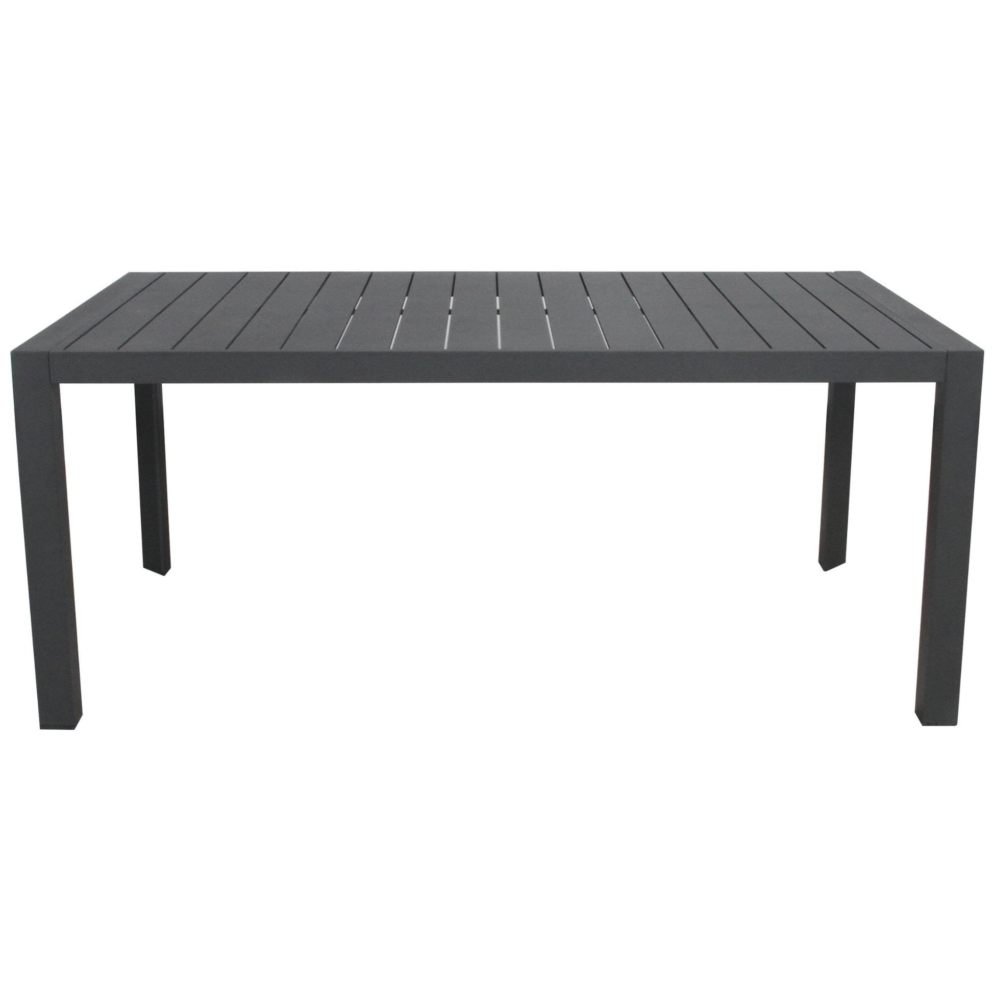 Iberia 7pc Set 178cm Aluminium Outdoor Dining Table Chair Charcoal - Cosy Abode