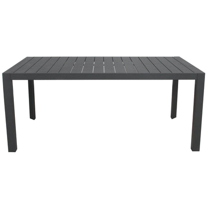 Iberia 7pc Set 178cm Aluminium Outdoor Dining Table Chair Charcoal - Cosy Abode
