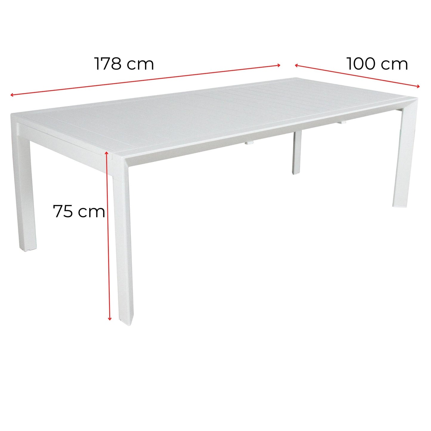 Iberia 7pc Set 178cm Aluminium Outdoor Dining Table Chair White - Cosy Abode