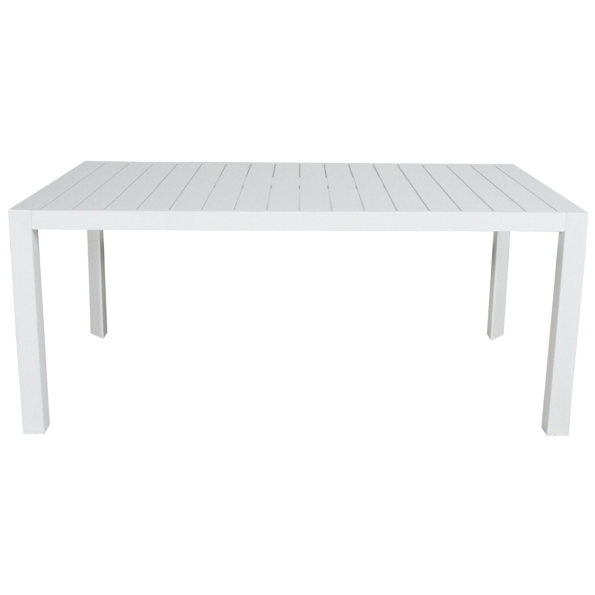 Iberia 7pc Set 178cm Aluminium Outdoor Dining Table Chair White - Cosy Abode