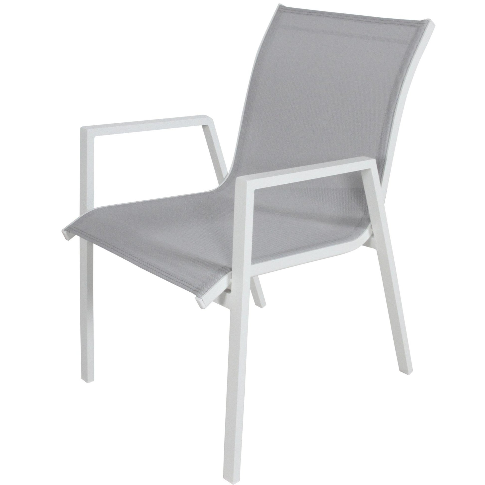 Iberia 7pc Set 178cm Aluminium Outdoor Dining Table Chair White - Cosy Abode