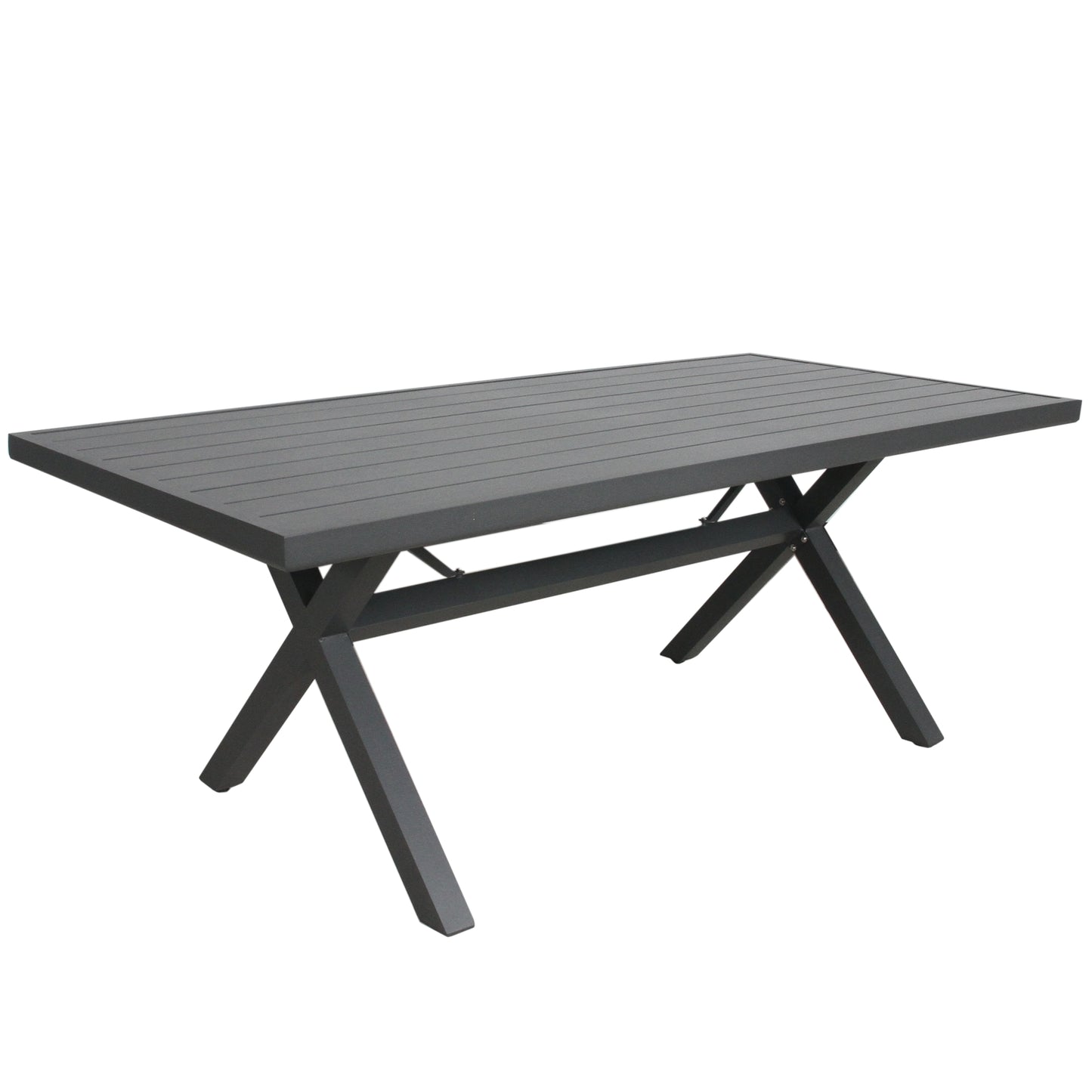 Percy 200cm Outdoor Trestle Dining Table Aluminium Frame Grey - Cosy Abode