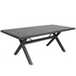 Percy 200cm Outdoor Trestle Dining Table Aluminium Frame Grey - Cosy Abode