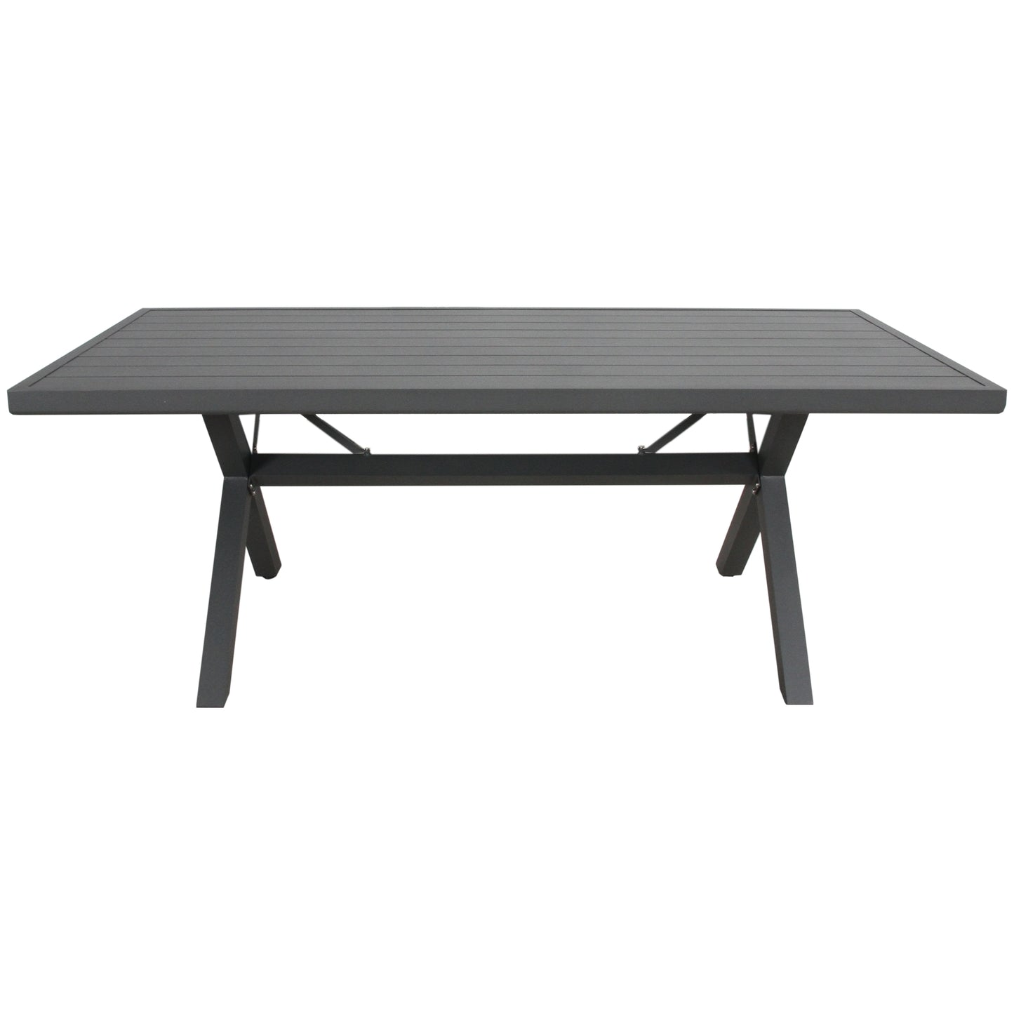 Percy 200cm Outdoor Trestle Dining Table Aluminium Frame Grey - Cosy Abode