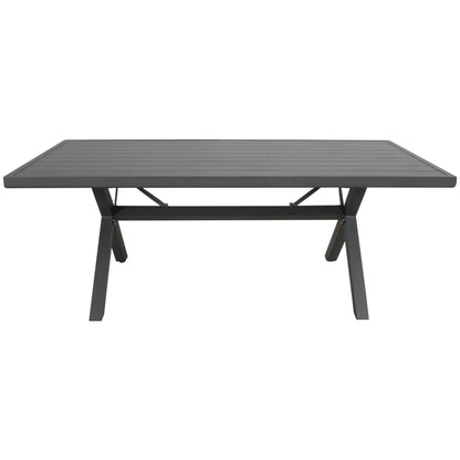 Percy 200cm Outdoor Trestle Dining Table Aluminium Frame Grey - Cosy Abode