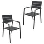 Percy 2pc Set Outdoor Dining Table Chair Aluminium Frame Grey - Cosy Abode
