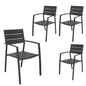 Percy 4pc Set Outdoor Dining Table Chair Aluminium Frame Grey - Cosy Abode