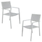 Percy 2pc Set Outdoor Dining Table Chair Aluminium Frame White - Cosy Abode