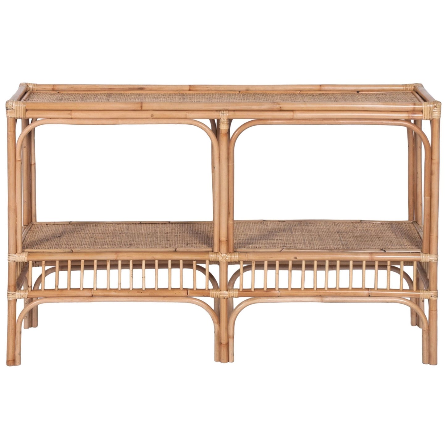 Earthy 120cm Rattan Cane Console Entry Entrance Hallway Table - Natural - Cosy Abode
