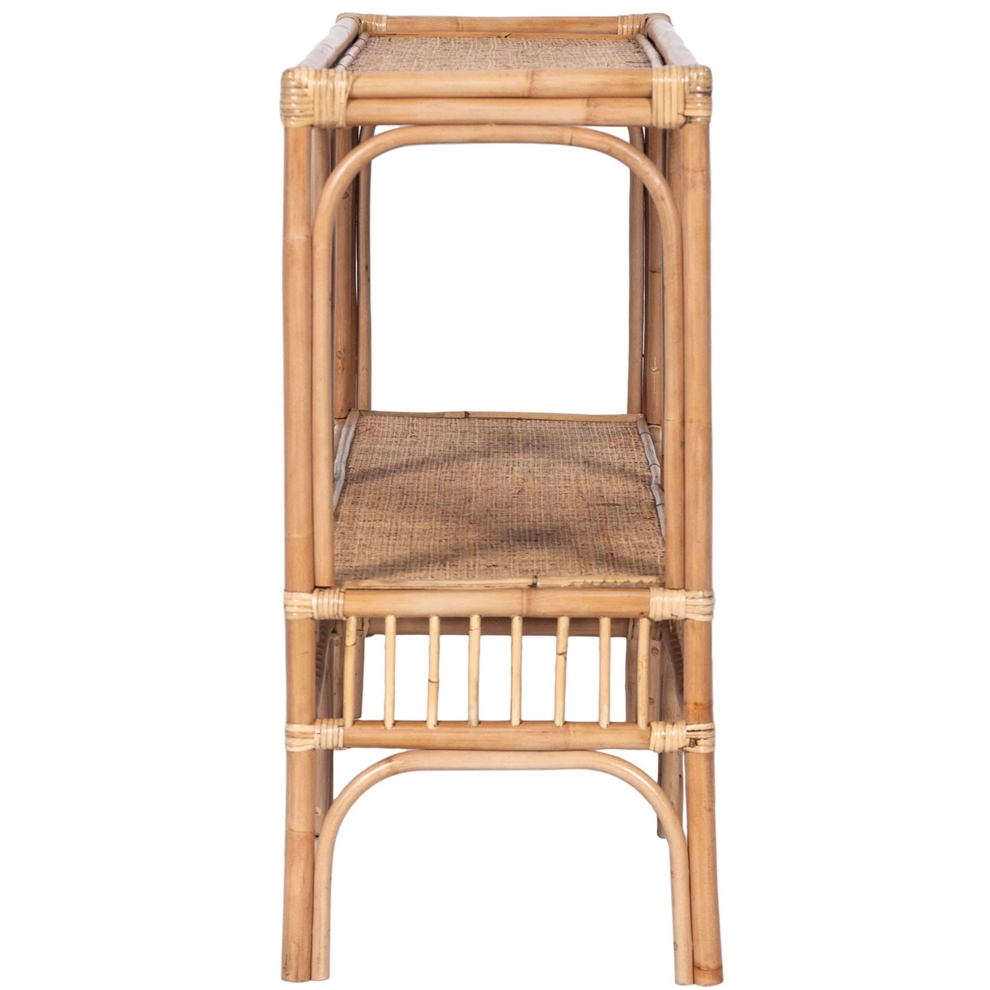 Earthy 120cm Rattan Cane Console Entry Entrance Hallway Table - Natural - Cosy Abode