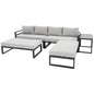 Skye 5pc Outdoor Sofa Set Coffee Side Table Modular Aluminium Frame - Cosy Abode
