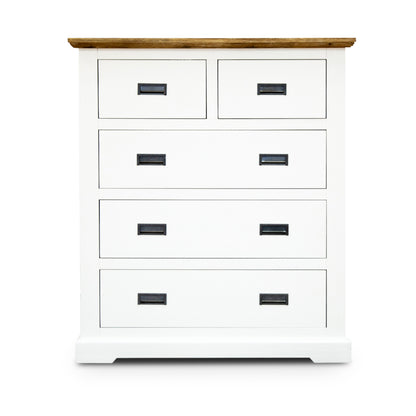 Orville Tallboy 5 Chest of Drawers Solid Wood Storage Cabinet - Multi Color - Cosy Abode