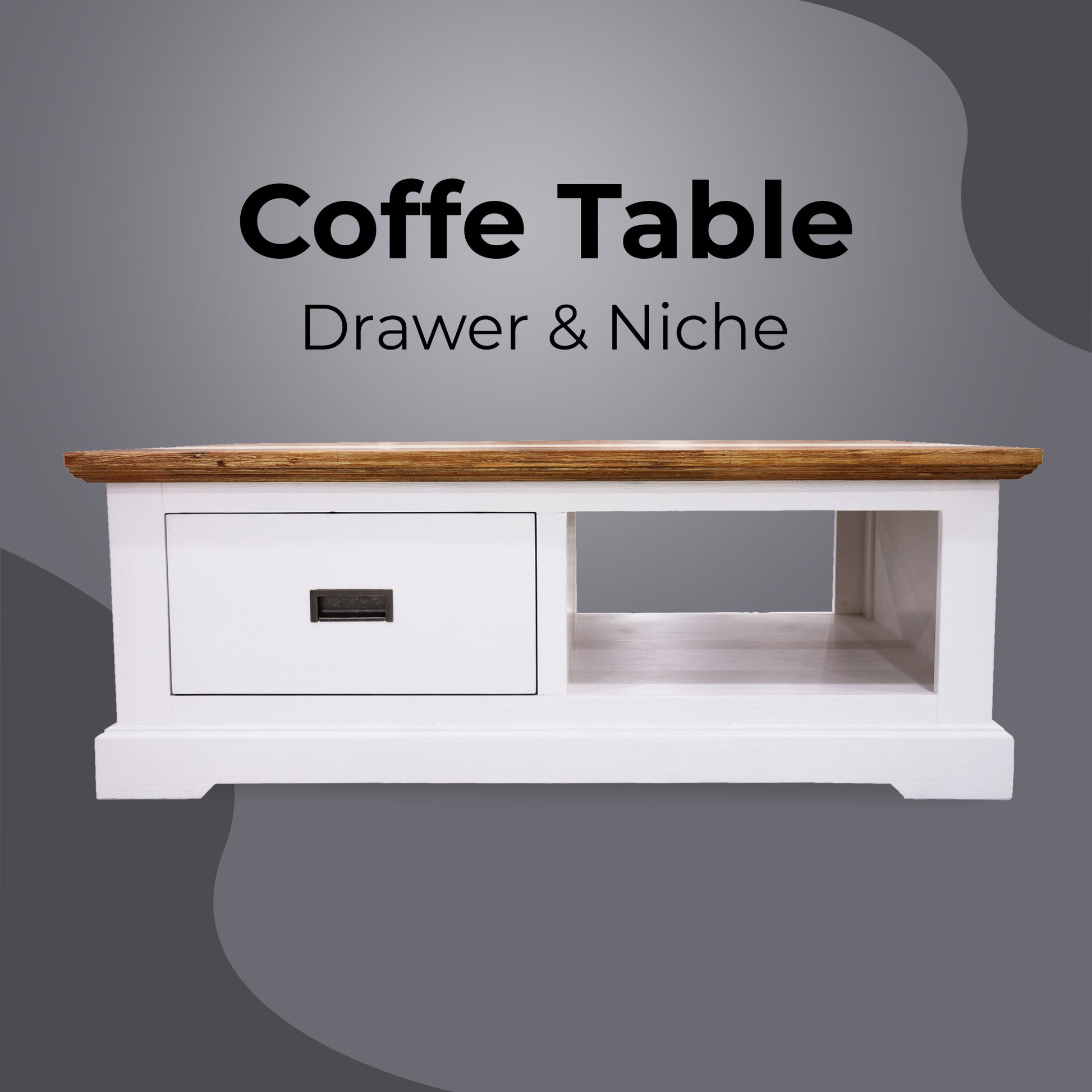 Orville Coffee Table 120cm 1 Drawer Solid Acacia Timber Wood - Multi Color - Cosy Abode