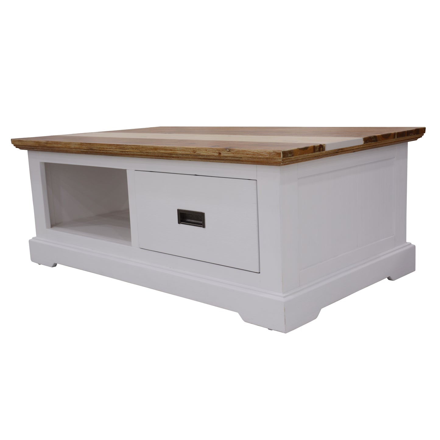 Orville Coffee Table 120cm 1 Drawer Solid Acacia Timber Wood - Multi Color - Cosy Abode