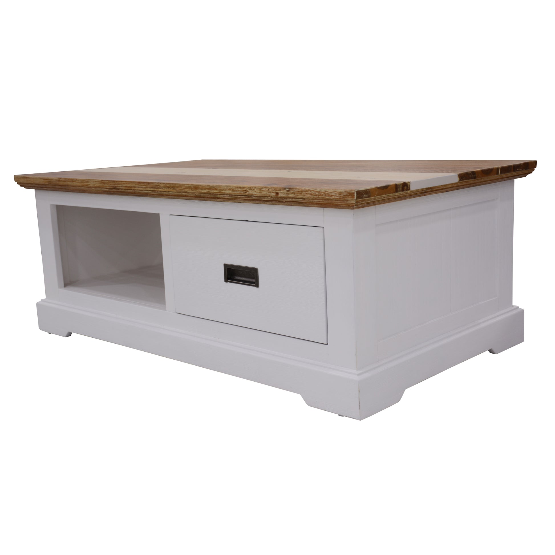 Orville Coffee Table 120cm 1 Drawer Solid Acacia Timber Wood - Multi Color - Cosy Abode