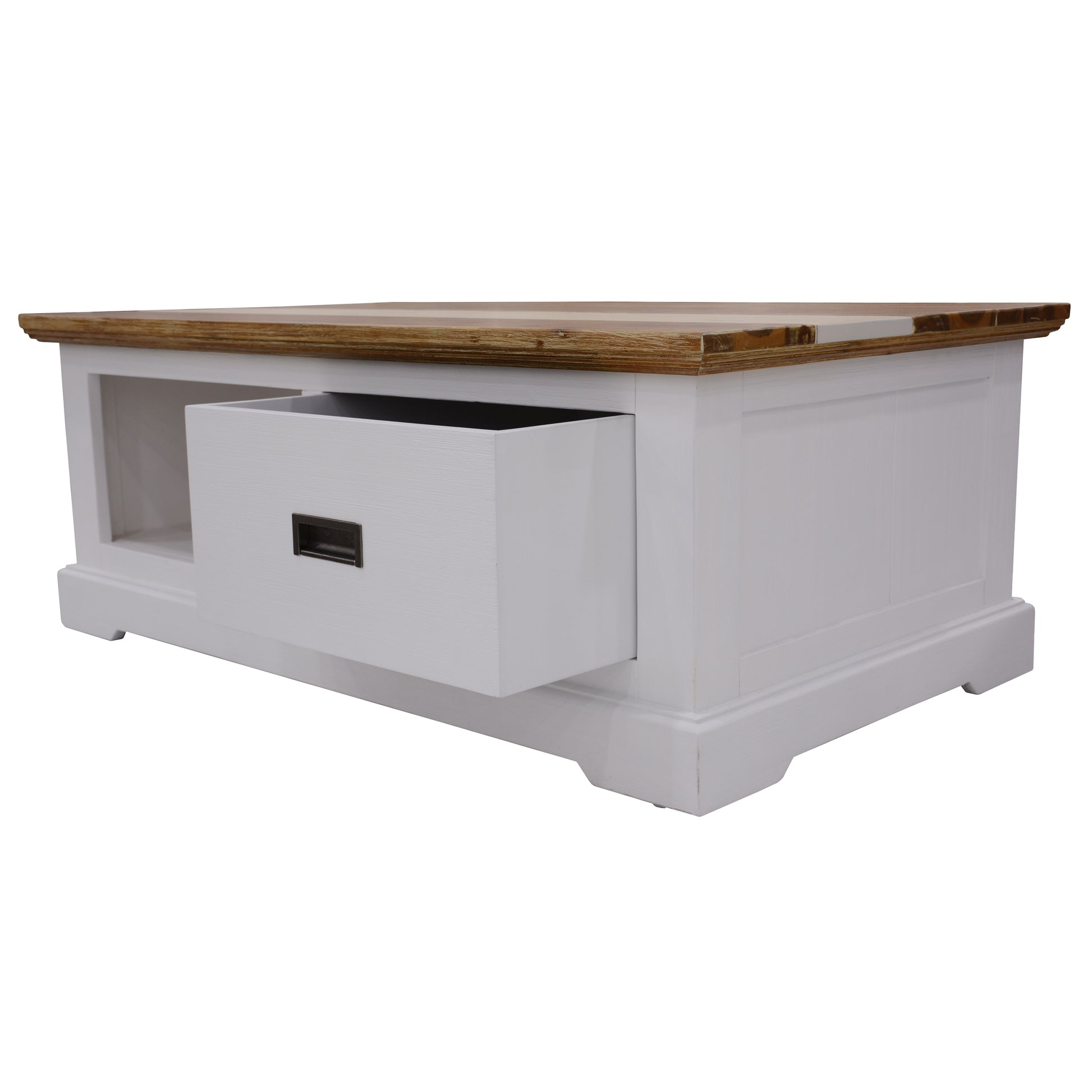 Orville Coffee Table 120cm 1 Drawer Solid Acacia Timber Wood - Multi Color - Cosy Abode